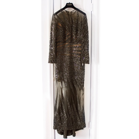 $14175 Elie Saab Palm Leaf Embellished Gown - Picture 4 of 8